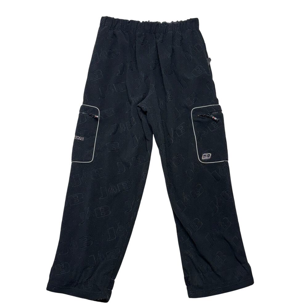 Vintage Y2K Johnny Blaze Pants 2XL Men Black Fleece Cargo Embossed AOP All Over